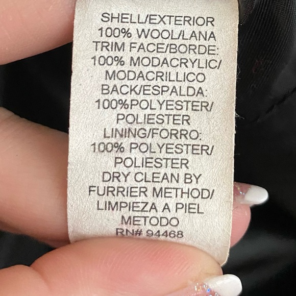 DonnyBrook Vintage Classic Charcoal Gray Faux Fur Button Down Coat Size 8 - Picture 9 of 10